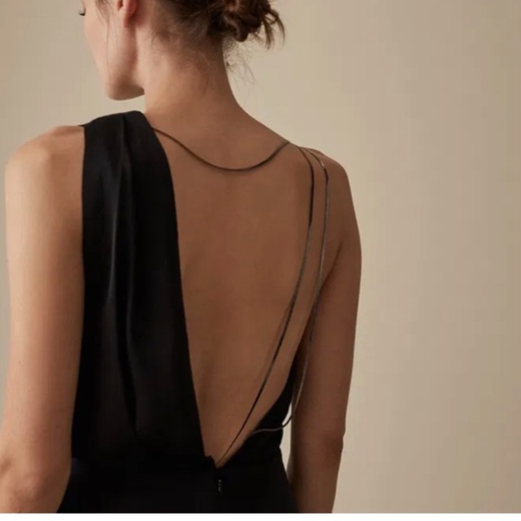 REISS Adalee Strappy Satin Top – Black (Size 6) - Picture 3 of 9